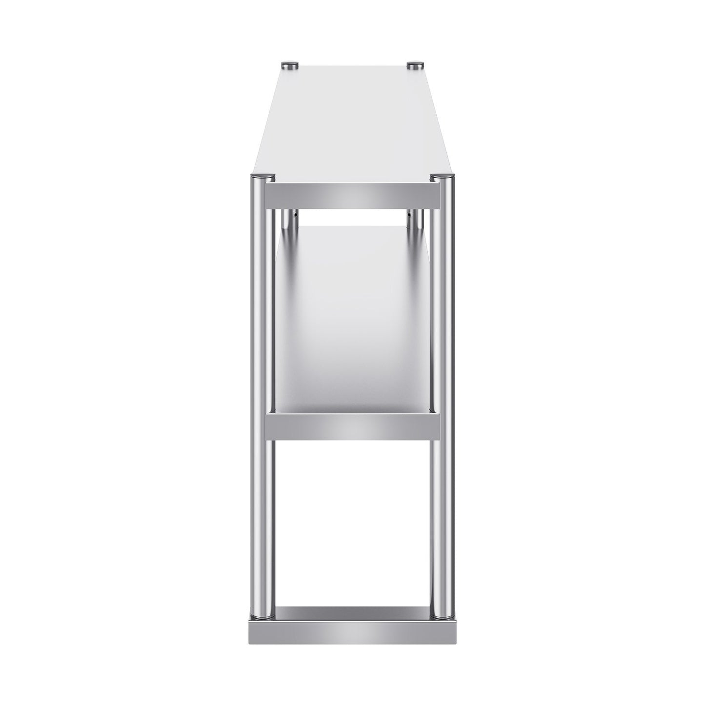 US Local VEVOR Double Overshelf, Double Tier Stainless Steel Overshelf, 12 X 48 Inch Double Deck Overshelf, Height Adjustable Overshelf Prep Work Table For Kitchen, Restaurant And Workshop