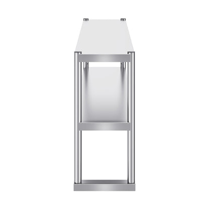 US Local VEVOR Double Overshelf, Double Tier Stainless Steel Overshelf, 12 X 48 Inch Double Deck Overshelf, Height Adjustable Overshelf Prep Work Table For Kitchen, Restaurant And Workshop
