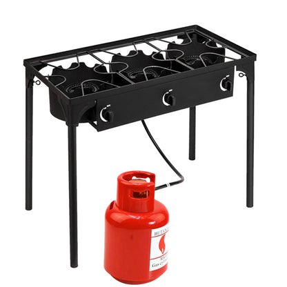 US Local Rectangular Three Eyed Four Legged Gas Burner