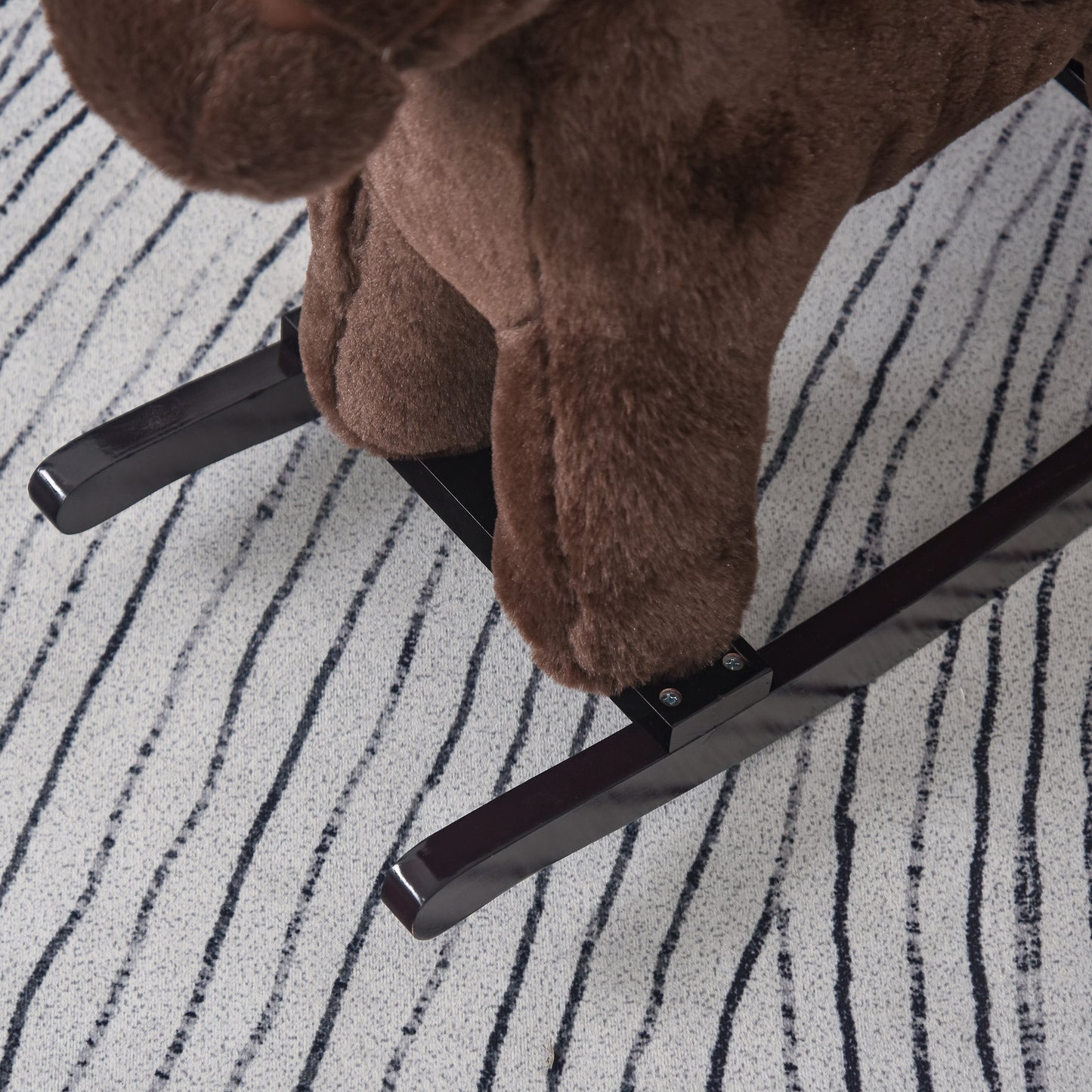 US Local Kids Plush Ride-On Rocking Horse with Bear Toy