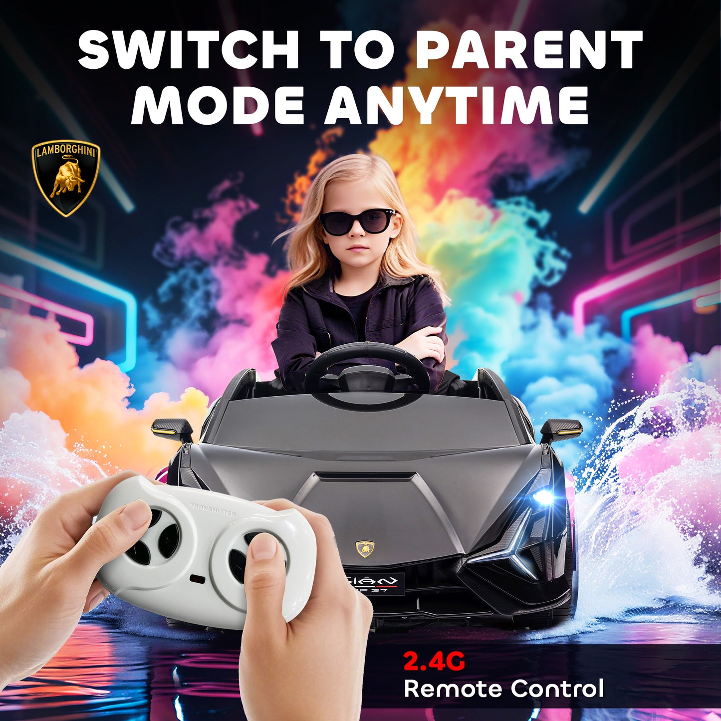 US Local 12V Lamborghini SIAN Licensed Electric Car for kids with Remote Control