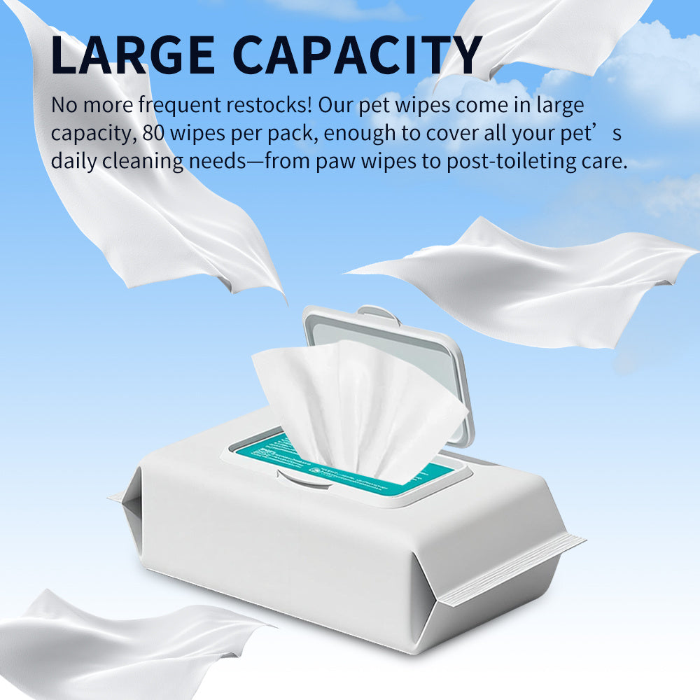 US Local Pet Wipes For Dogs,Cats-Unscented,Alcohol-Free Gentle Grooming Wipes For Paws, Body,Bum-Quick Cleaning For Fresher, Healthier Pet-100 Sheets