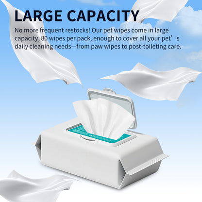 US Local Pet Wipes For Dogs,Cats-Unscented,Alcohol-Free Gentle Grooming Wipes For Paws, Body,Bum-Quick Cleaning For Fresher, Healthier Pet-100 Sheets