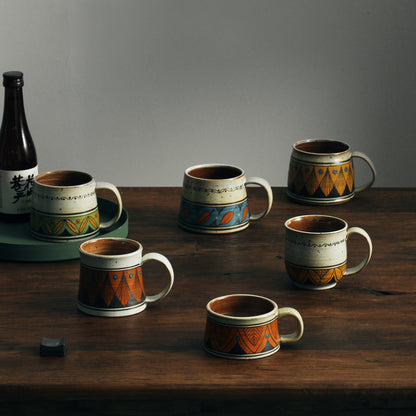 价格高 Coffee Cup Personalized Plant Hand-painted Mug American Ceramic