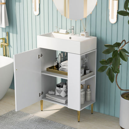 US Local 21.6 Inch White Bathroom Vanity