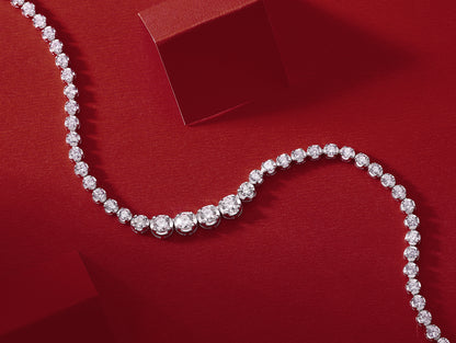 In The Name Of Light Luxurious Fashion Diamond Pendant Necklace Set With Mosan Diamond Silver Ornaments