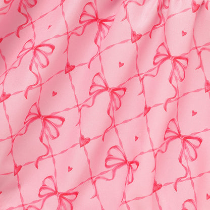 US Local Baby Girl's Bowknot Graphic Print Romper, Daddy's Girl Letter Print Triangle Jumpsuit With Bubble Sleeves