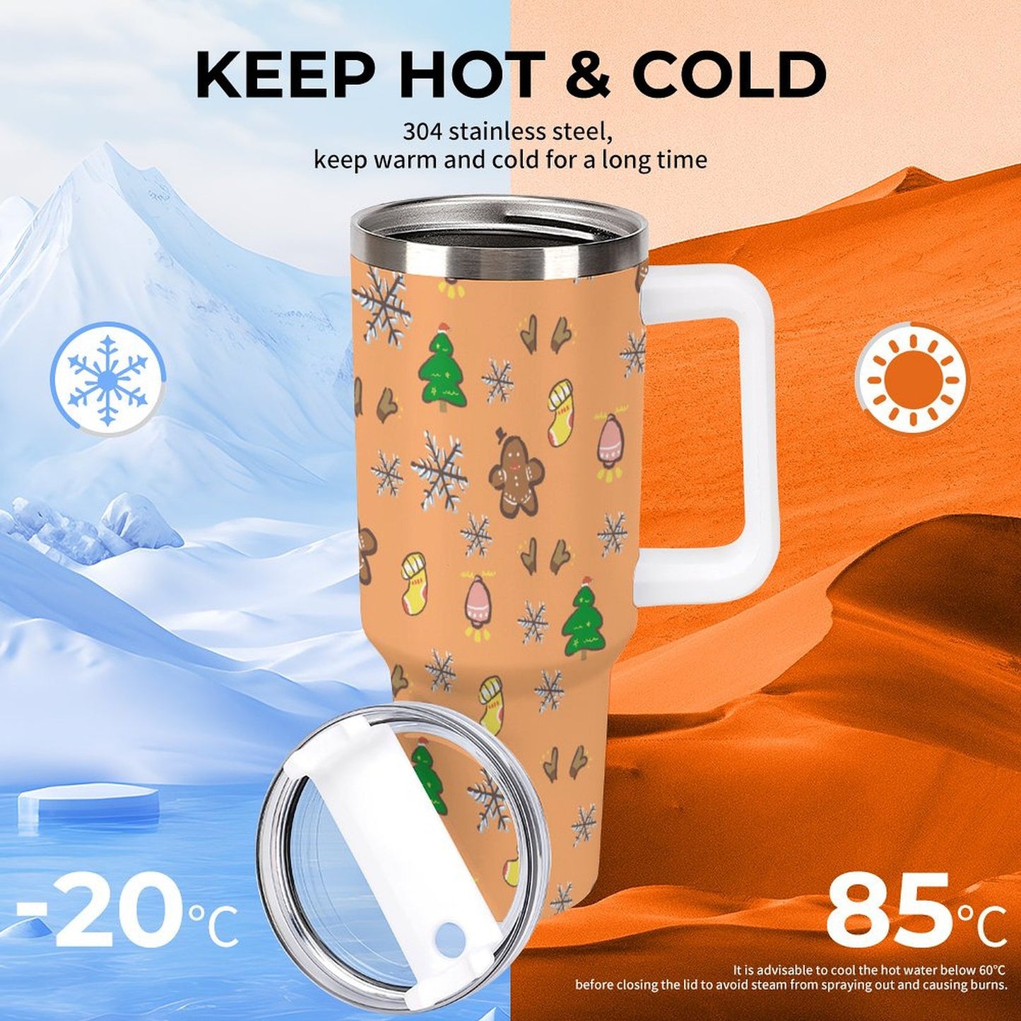 PHDT00070 POD US Local Tumbler 40 oz Large Capacity Car Cup Christmas