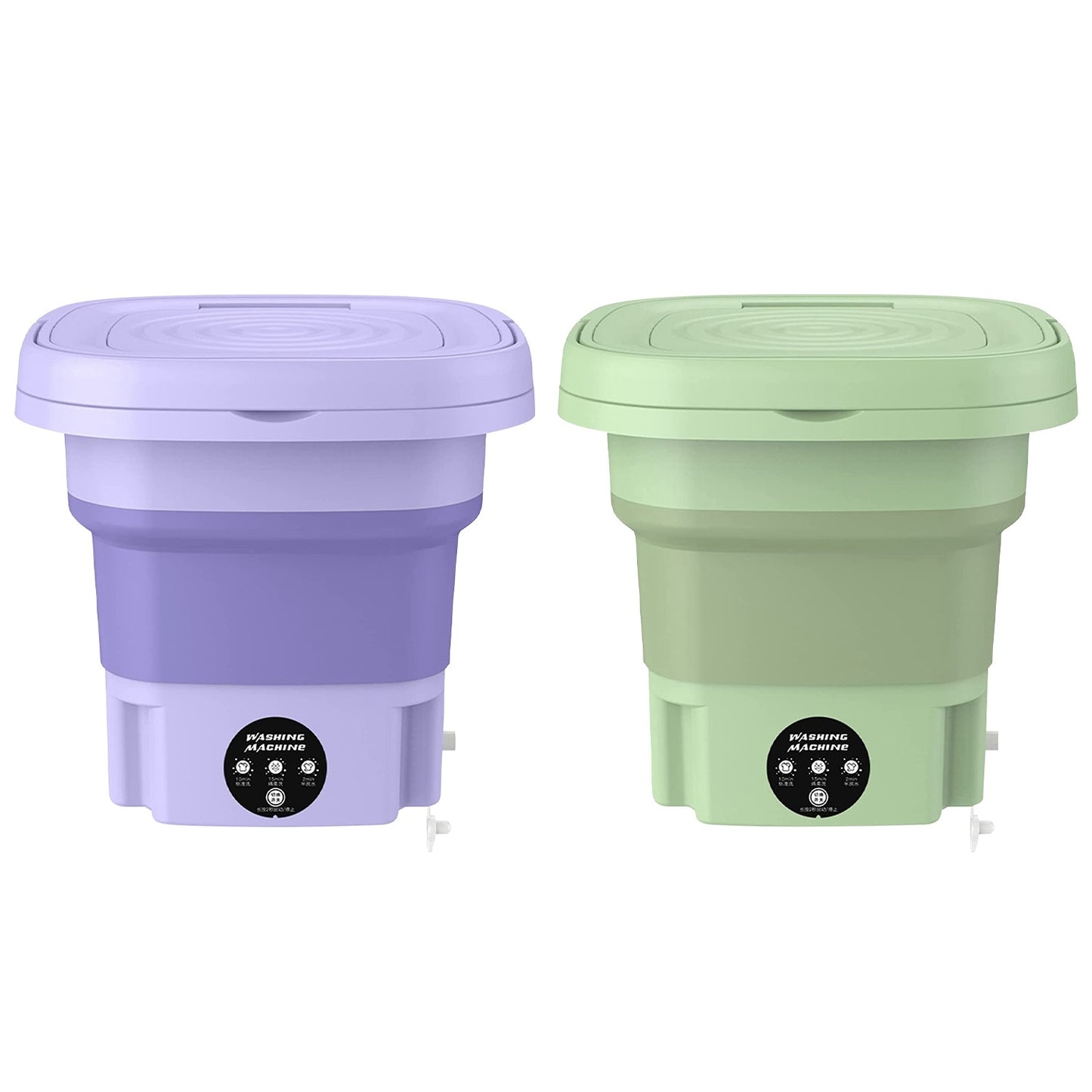 US Local 1Pc Portable Washing Machine Foldable Laundry Machine With Detachable Drain Basket 3 Modes Electric Clothes Washer For Underwear Socks Towels Baby Clothes