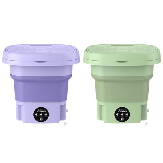 US Local 1Pc Portable Washing Machine Foldable Laundry Machine With Detachable Drain Basket 3 Modes Electric Clothes Washer For Underwear Socks Towels Baby Clothes