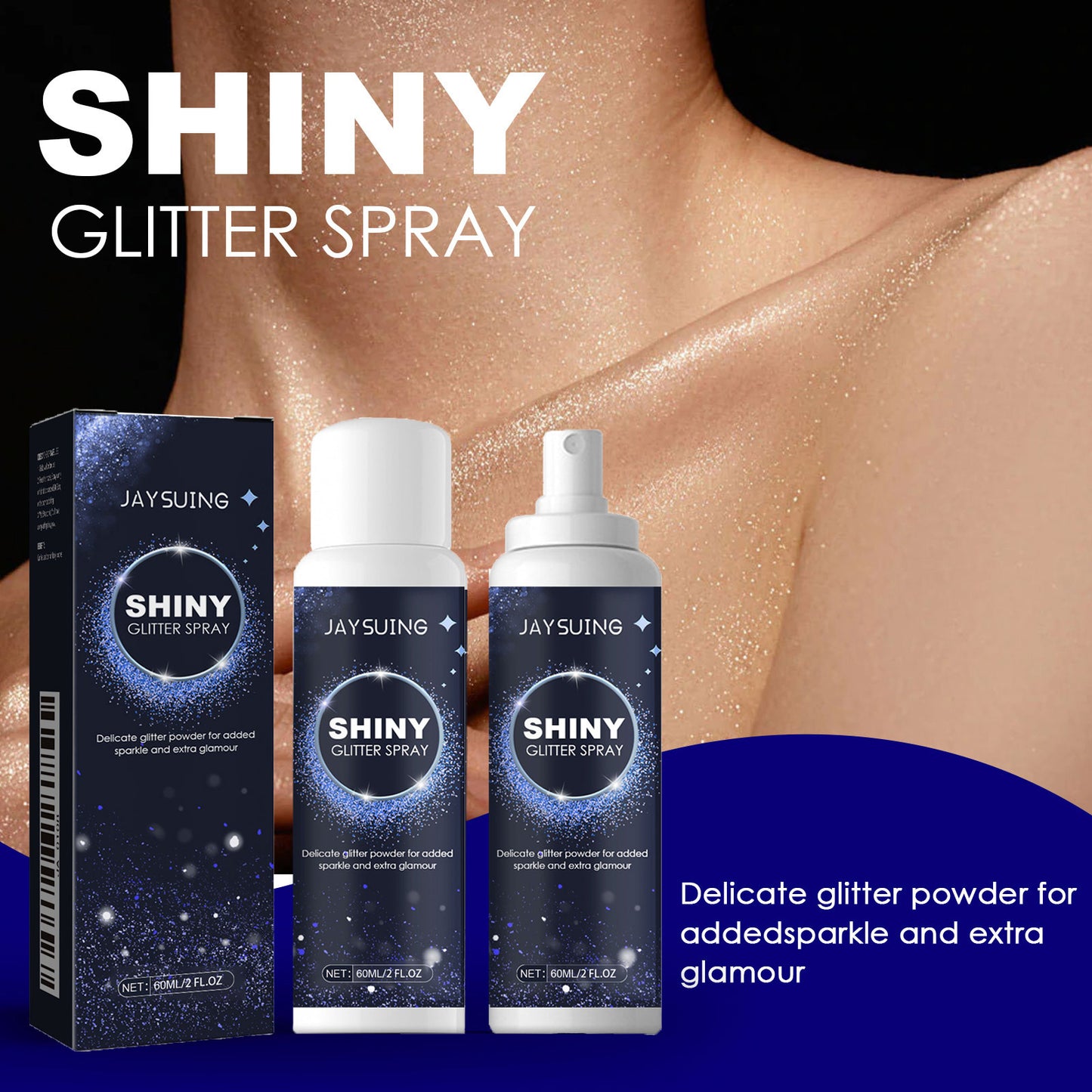 US Local Brightening Glitter Spray Collarbone Hair Halloween Party Nightclub Dress Film Highlighter Spray Powder