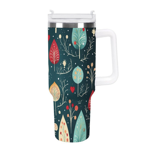 PHDT00469 POD US Local Tumbler 40 oz Large Capacity Car Cup Vintage, Floral