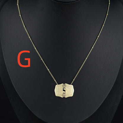 Gold-plated Embossed Slim Chain Adjustable Necklace