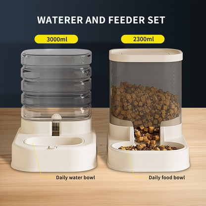 US Local Separable Pet Food And Water Dispenser - Large Capacity Automatic Replenishment, Worry Free For Short-term Outdoor Meals