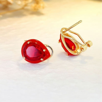 Drop-shaped Inlaid Zircon Women's High-grade Ear Clip