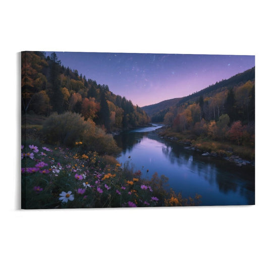 Decorative Interior Frame Painting Mountain-river-starry-autumn-8