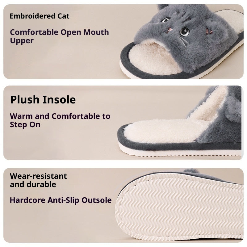 Thickened Warm Plush Soft Soled Cotton Slipper