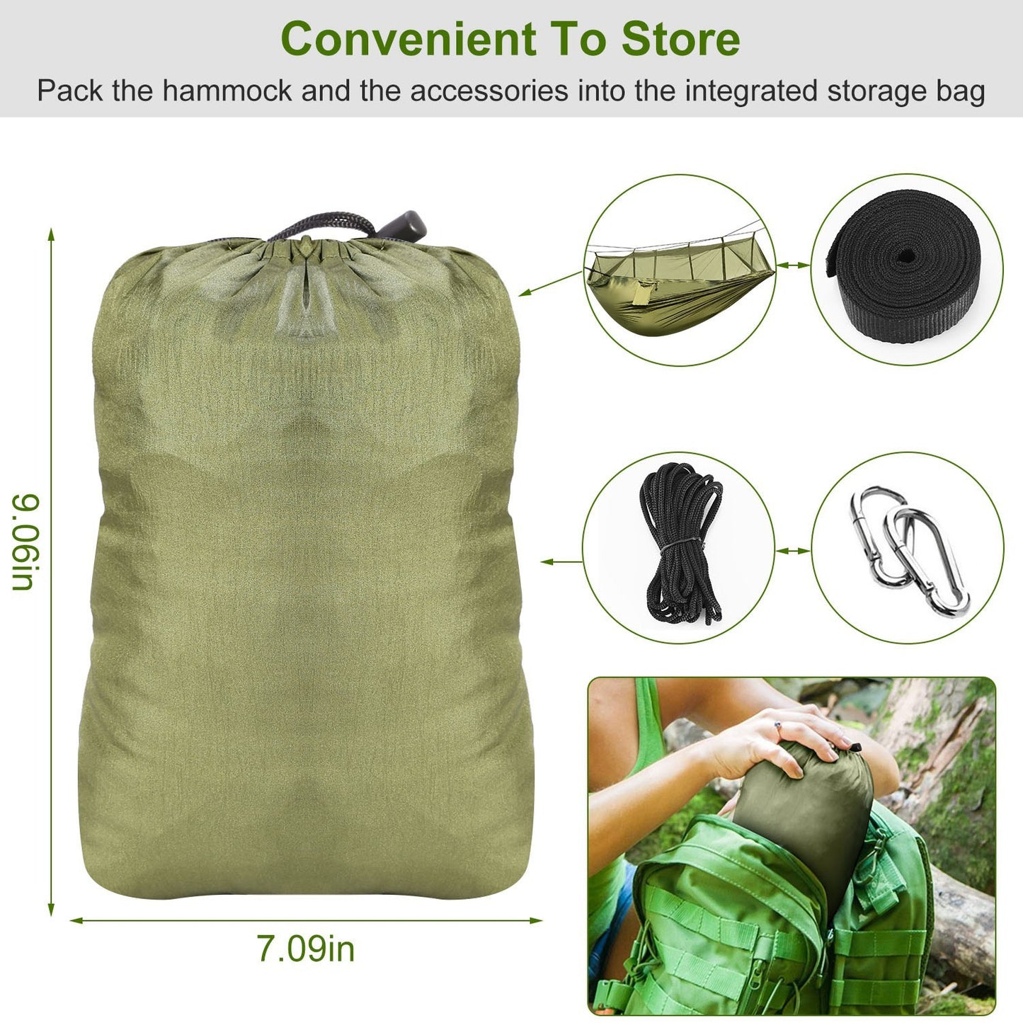 US Local Camping Hammock, Portable Double Hammock With Net