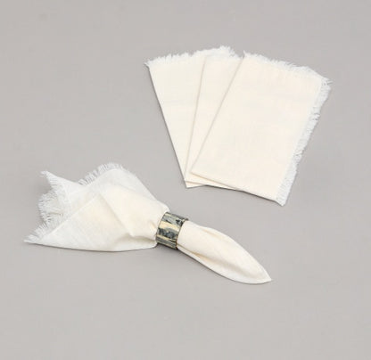 US Local Premium Cotton Napkins Set Of 4-20x20 Inch, Classic Hemstitch Dinner Napkins