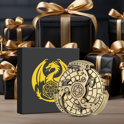 Wind And Fire Wheel DND Dice Wheel Gift Box Set, Fingertip Gyro Retro Compass Table Role Playing Game Dice, Parent Child Game, Toy Accessories Gift, Multiplayer Role Playing Board Game Accessories