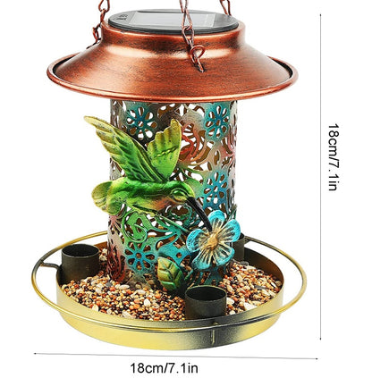 US Local Solar Bird Feeder For Outdoors Hanging, Metal Wild Bird Feeder For Cardinals Solar Garden Lantern With S Hook As Gift For Bird Lovers