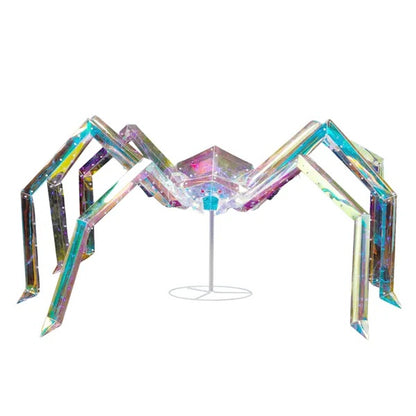 US Local 3FT Halloween Decorations Light Up Spider, Outdoor Halloween Decor Lighted Iridescent Spider, Weather Proof Pre-lit Spider With 340 LED Lights, For Front Yard Porch Gardens Lawns Party