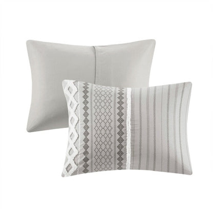 US Local King Cal King Cotton Printed Duvet Cover Set With Chenille