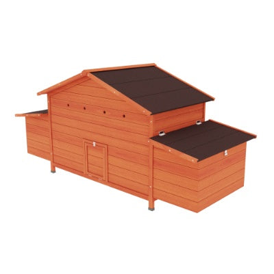US Local Large Wooden Chicken Coop Outdoor Hen House Poultry Cage For Outdoor With 2 Sides Nesting Boxes,2 Free-range Doors Leakproof Tray