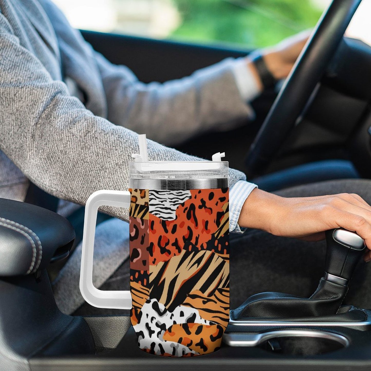 PHDT00184 POD US Local Tumbler 40 oz Large Capacity Car Cup Leopard