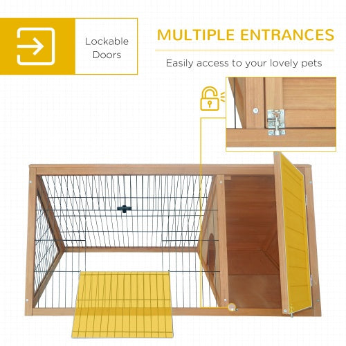 US Local Wooden A-frame Outdoor Rabbit Cage Small Animal Cage