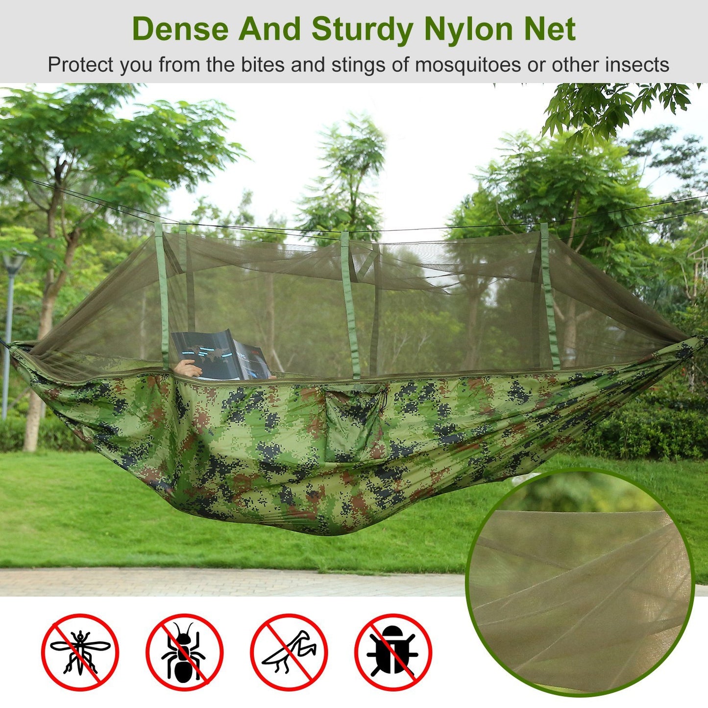 US Local Camping Hammock, Portable Double Hammock With Net