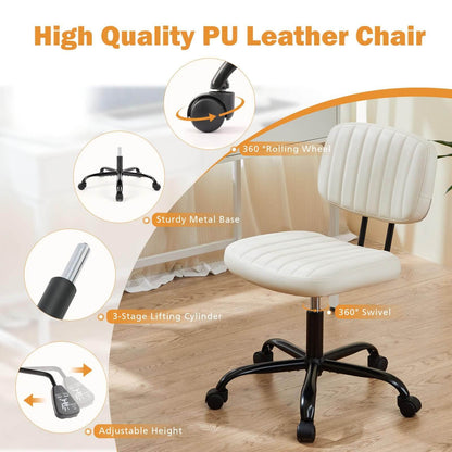 US Local Adjustable Height 360degrees Rolling Swivel Computer Task Chair Without Arm