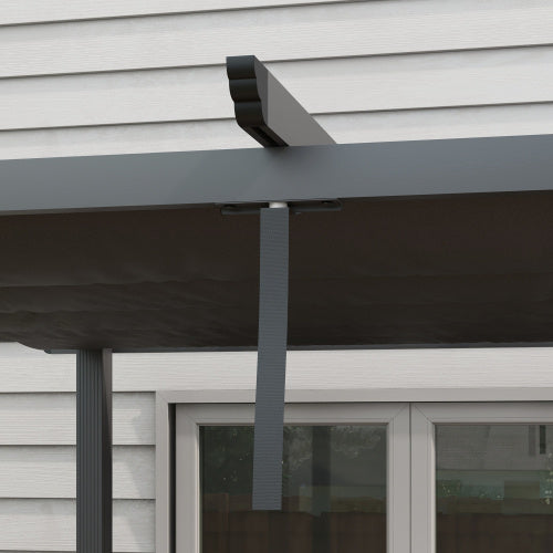 UK Local Outsunny 3 X 3m Aluminium Pergola, With Retractable Roof - Dark Grey