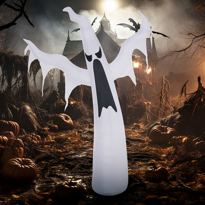 US Local 6' Tall Halloween Inflatables Outdoor Decorations White Ghost, Light Up Blow Up Yard Decor With LED Light And Fan Indoor Outdoor For Garden, Lawn, Party, Holiday