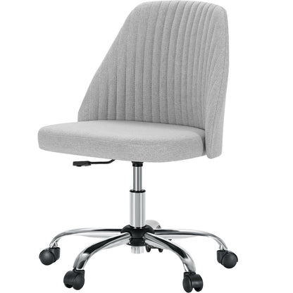 US Local Modern Fabric Armless Adjustable Swivel Office Desk Chairs With Wheels