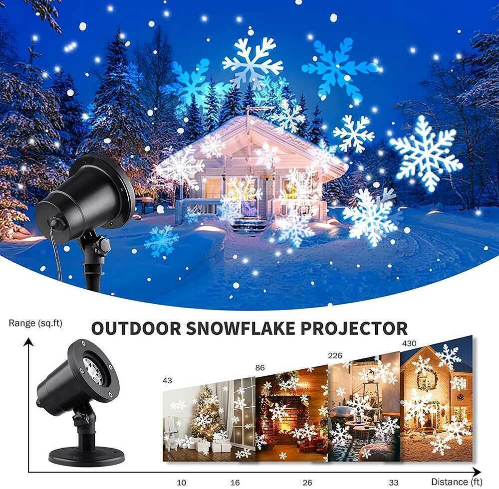 US Local 48 Pattern Christmas Projector Laser Light Snow LED Lamp Landscape Garden XMAS