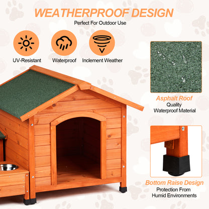 US Local 88x106x77cm Green Asphalt Roof Golden Red Main Body Fir House Type Cat And Dog House