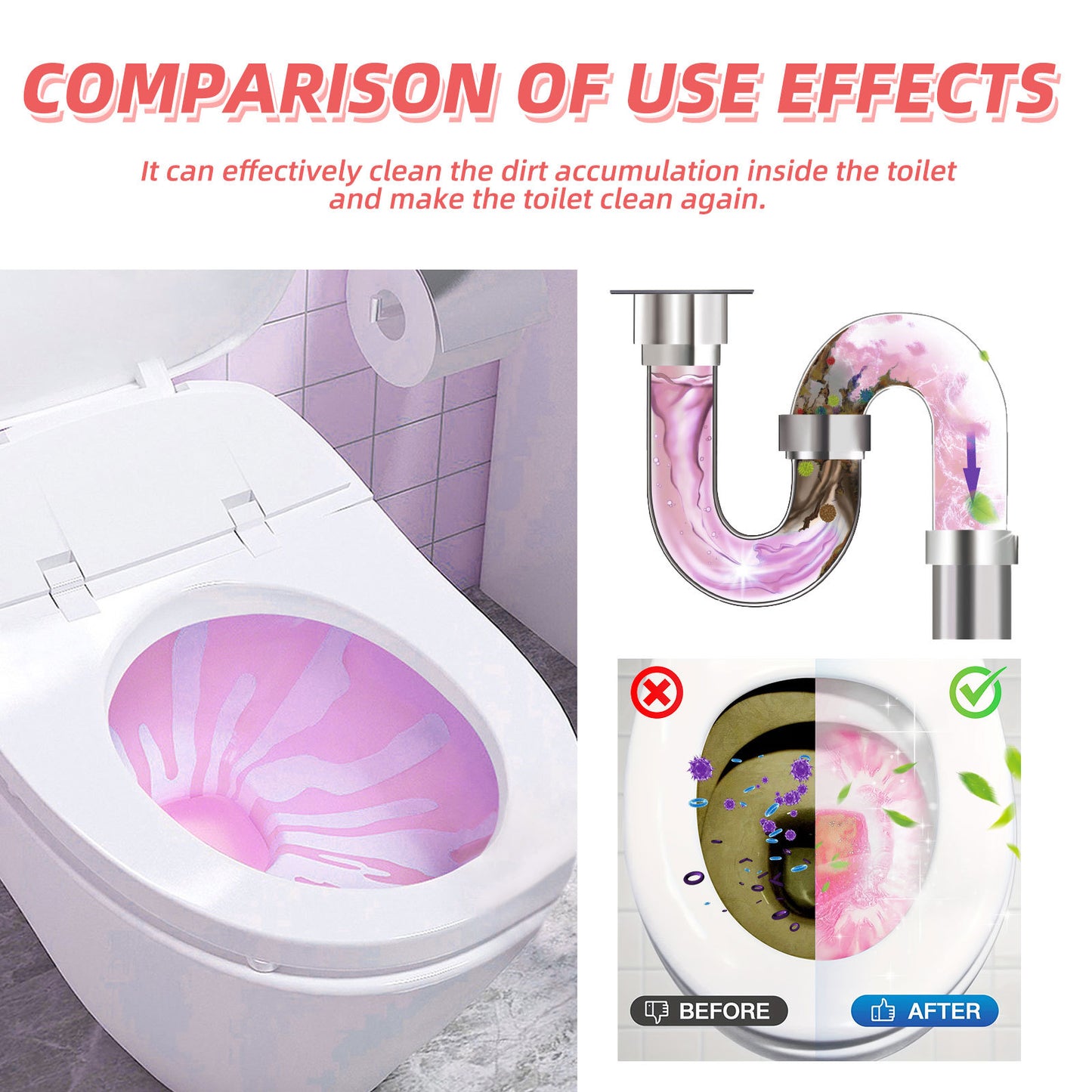 US Local Jakehoe Toilet Effervescent Tablets Toilet Cleaner Cleaning Odor Yellow Stains Dirt Urine Stains Toilet Cleaning Tablets