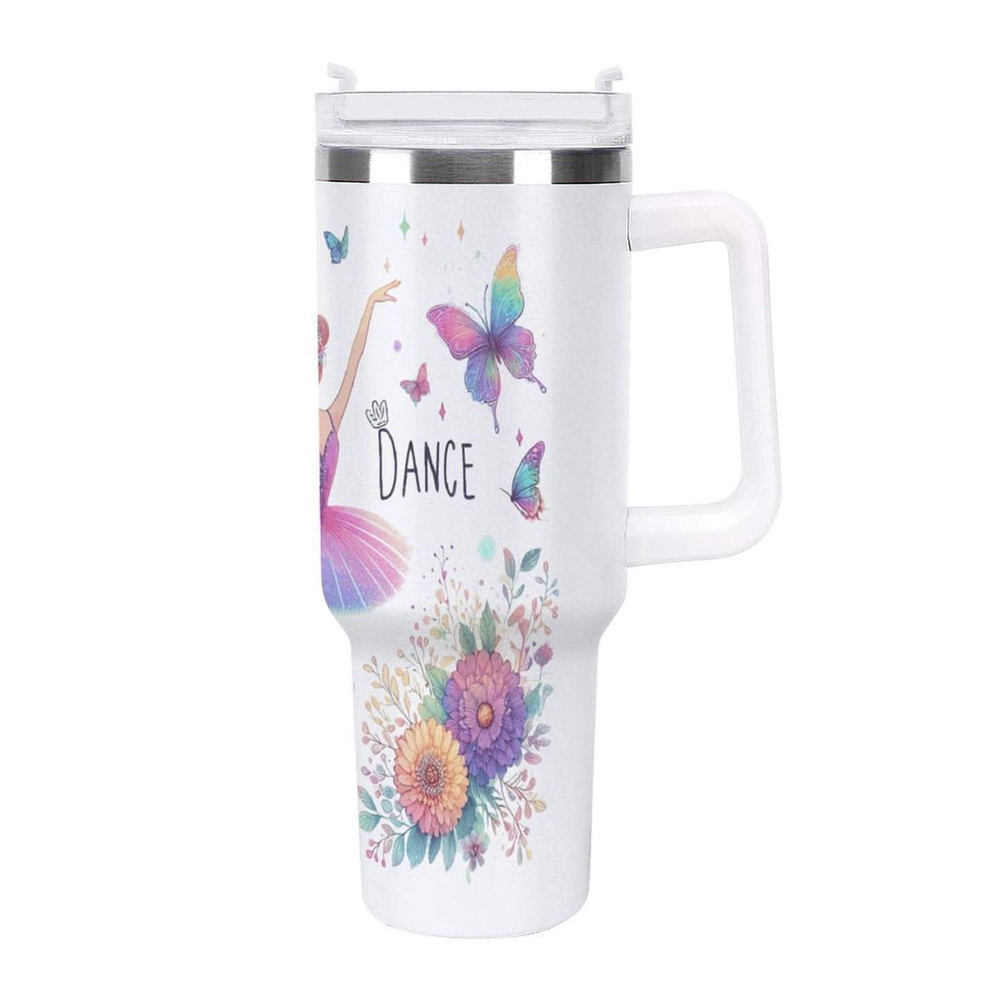 PHDT00518 POD US Local Tumbler 40oz Large Capacity Car Cup Ballet, Butterfly, Dance