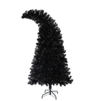 US Local 6-foot Artificial Christmas Tree With LED Lights, Pre-lit Curved Artificial Christmas Tree With 900 Tips, Black Christmas Tree