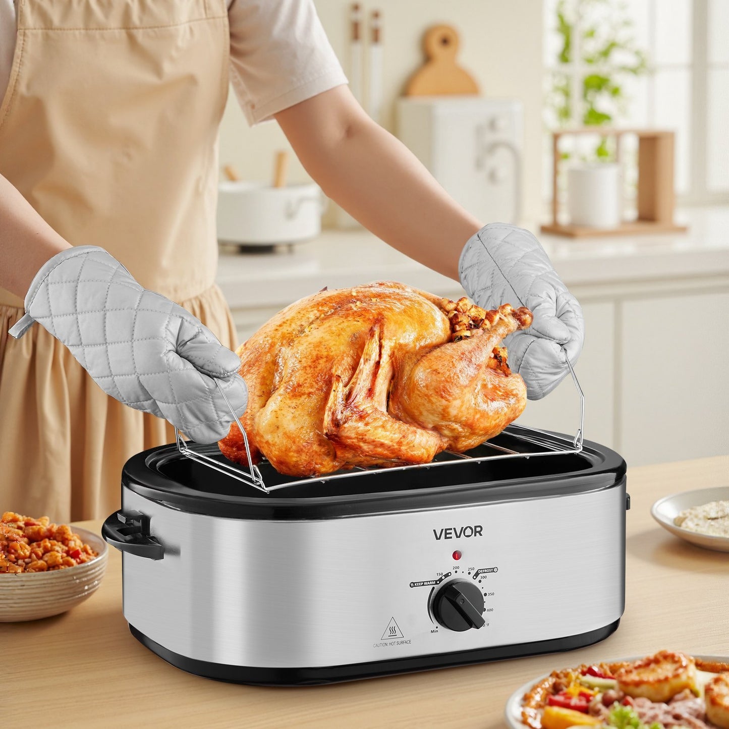 US Local Electric Roaster Oven 22QT Electric Roasting Pan With Self-Basting Lid