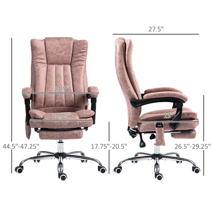 US Local Massage Office Chair With 6 Points And Heat, Reclining Computer Chair With Adjustable Height And Footrest