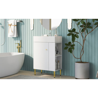 US Local 21.6 Inch White Bathroom Vanity