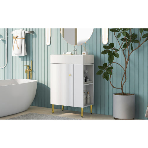 US Local 21.6 Inch White Bathroom Vanity