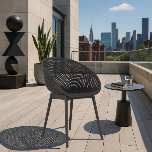 US Local 2 Pack Modern Lounge Chairs  Indoor Outdoor All-Weather PP Plastic, Lightweight For Patio, Beach, Living Room