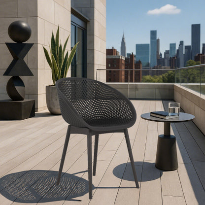 US Local 2 Pack Modern Lounge Chairs  Indoor Outdoor All-Weather PP Plastic, Lightweight For Patio, Beach, Living Room