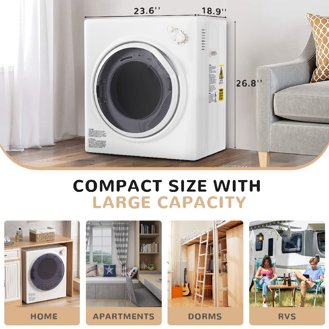 US Local Only Supports Self Pickup-Portable Dryer, Electric Dryer With Stainless Steel Inner Drum For Apartments, RVs, Dorms, Compact Dryer For Tight Spaces
