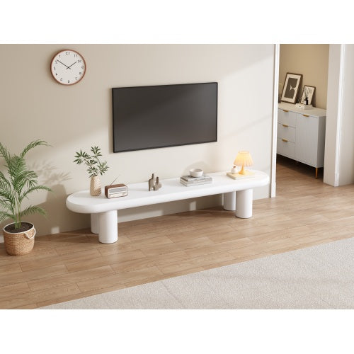 UK Local White Painted TV Stand Cabinet For TV Up To 70 Inch, TV Unit TV Console Table, Wooden Entertainment Center For Living Room, Dining Room, Bedroom