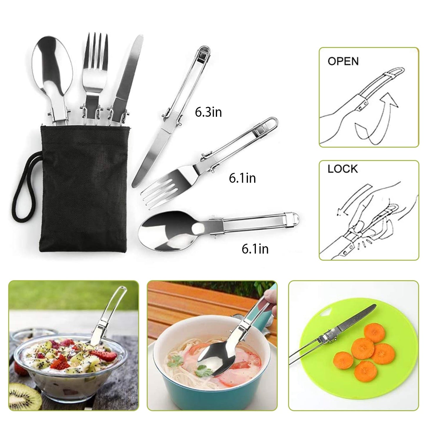 US Local 12Pcs Camping Cookware Set Aluminum Pot Pan Kettle Cup Fork Spoon Knife With Storage Bags For Hiking Picnic Outdoor