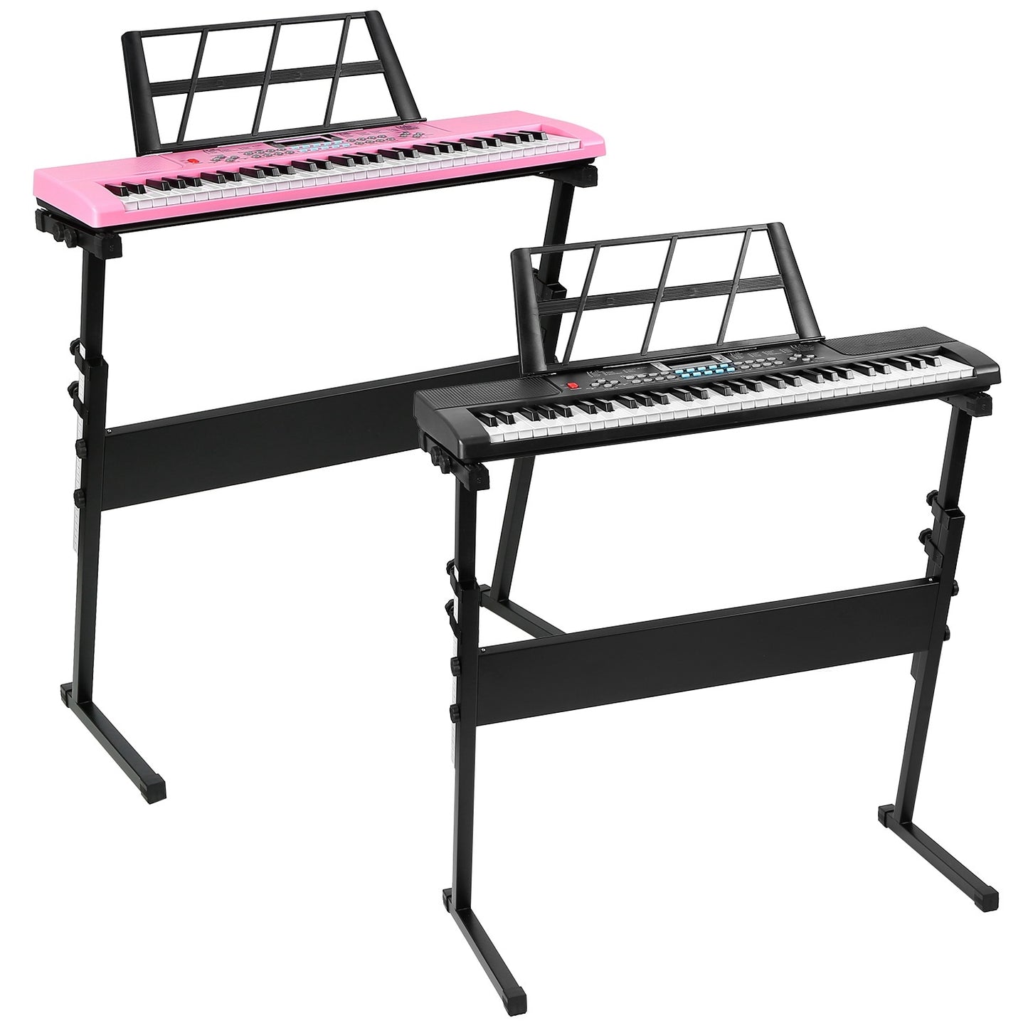 US Local 1P 61 Keys Digital Music Electronic Keyboard Electric Musical Piano Instrument Kids Learning Keyboard With Stand Microphone For Beginners